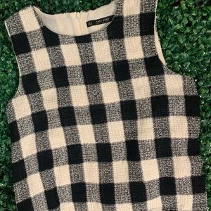 Preowned Zara Basic Plaid Sleeveless Top